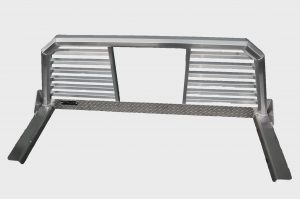 Louvered and mesh cab rack slider window cutouts