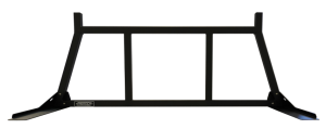 Steel cab rack with vertical uprights and lumber stops