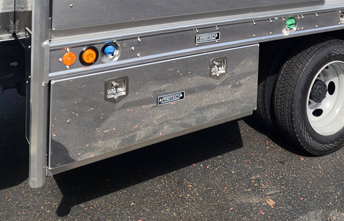 ProTech underbody toolbox on flatbed truck